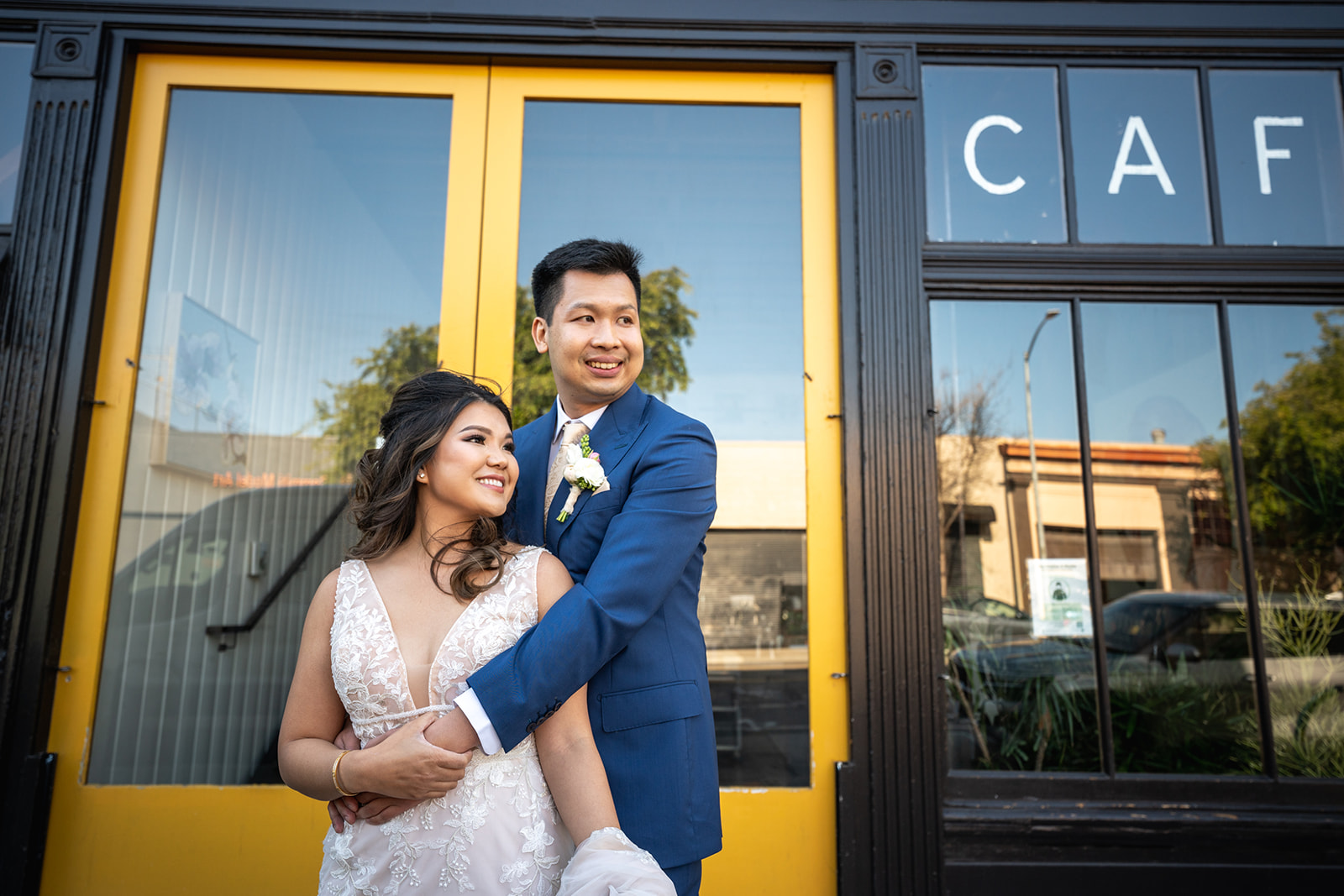 Couple portrait at their micro wedding